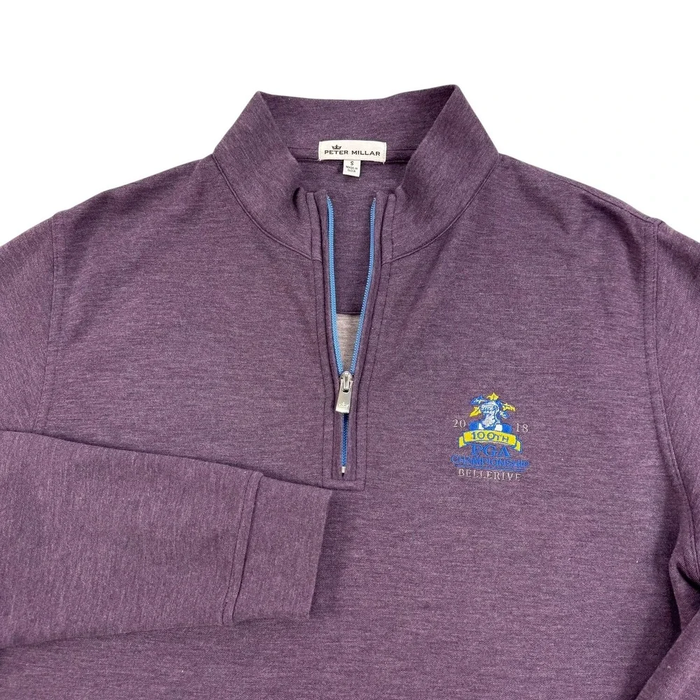 Peter Millar 2018 PGA Championship Bellerive Sweater Mens Small Purple Golf